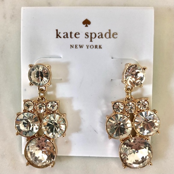 NWT Kate Spade Steal the Spotlight Gold Crystal Chandelier Drop Earrings - Picture 2 of 3